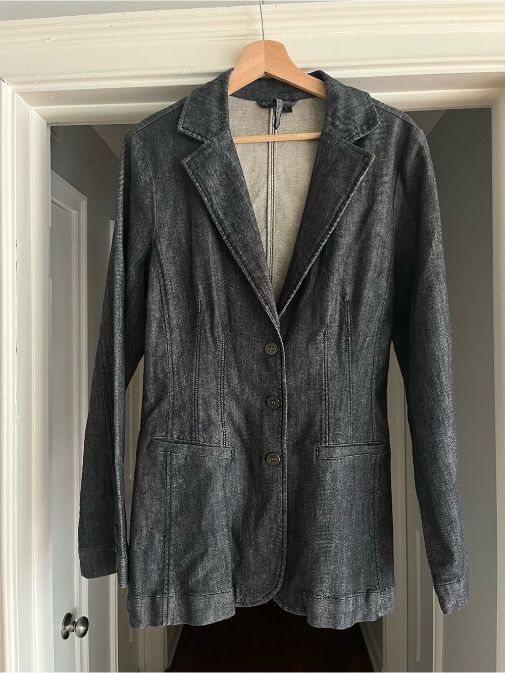 Charcoal Gray Women's Denim Blazer